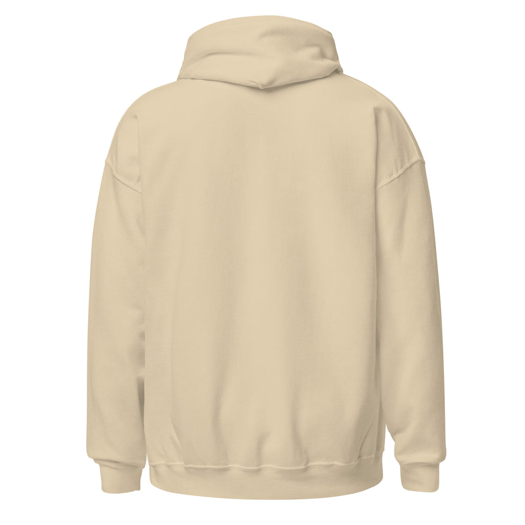 Back of the Sand What Would Ken Allen Do? unisex pullover hoodie, showing the hood and plain back