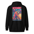 Back view of the Black Ken Allen Iconic orangutan graphic zip-up hoodie