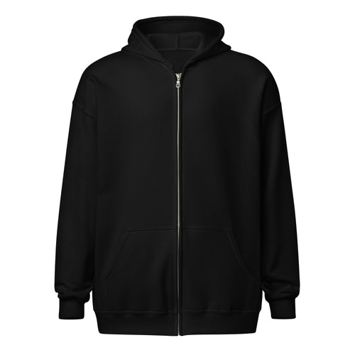 Front view of the Black Ken Allen Iconic orangutan graphic zip-up hoodie