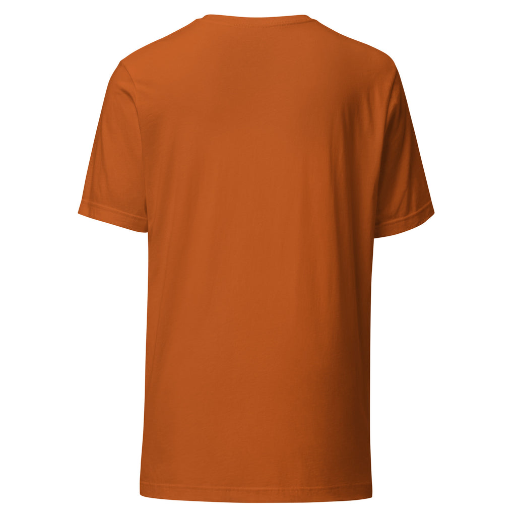 Back of Autumn Ken Allen Heritage unisex T-shirt, showing the plain back