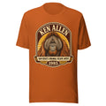 Front of Autumn Ken Allen Heritage graphic tee with orangutan portrait and retro 1985 badge