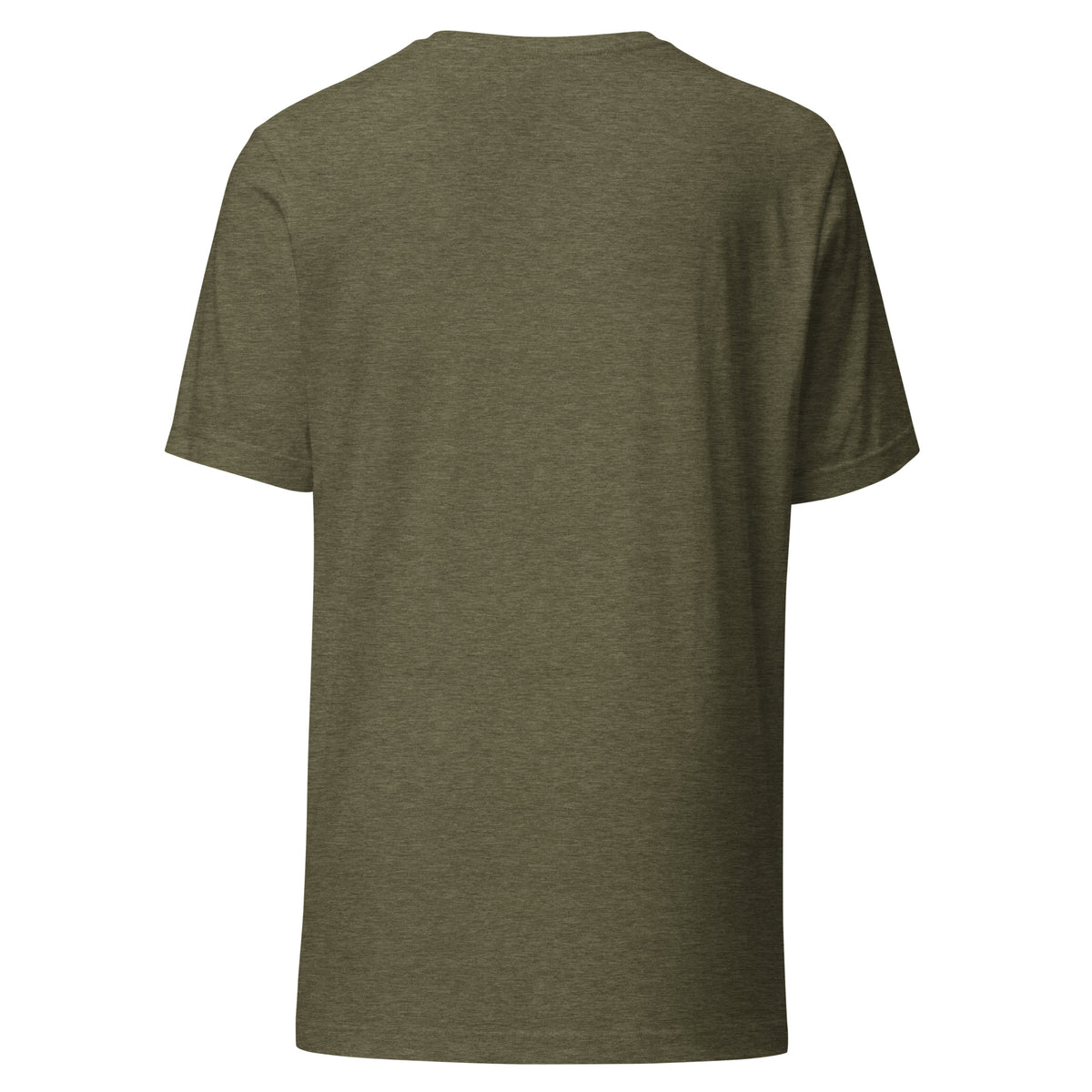 Back view of the Heather Olive Ken Allen Legend orangutan graphic T-shirt